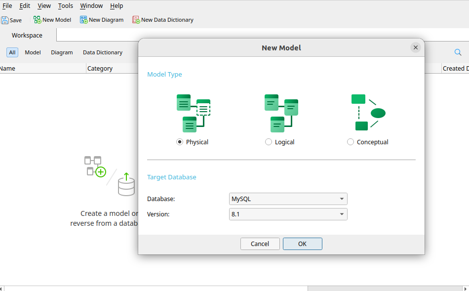 Navicat Data Modeler 4 Create Model